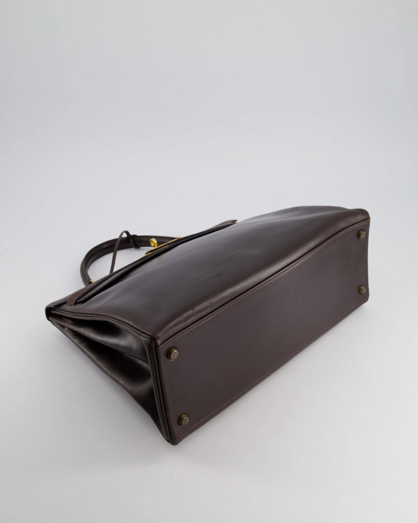 *FIRE PRICE* Hermès Kelly Retourne 35cm in Chocolate Box Leather with Gold Hardware