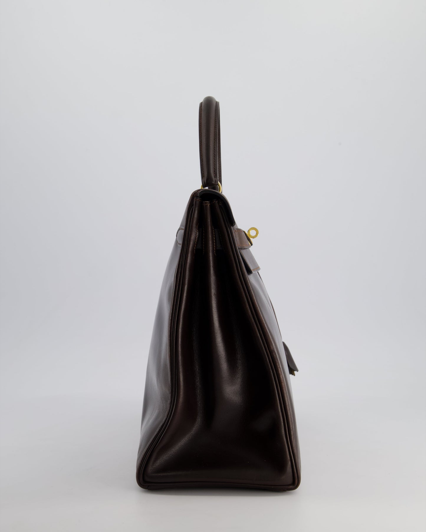 *FIRE PRICE* Hermès Kelly Retourne 35cm in Chocolate Box Leather with Gold Hardware