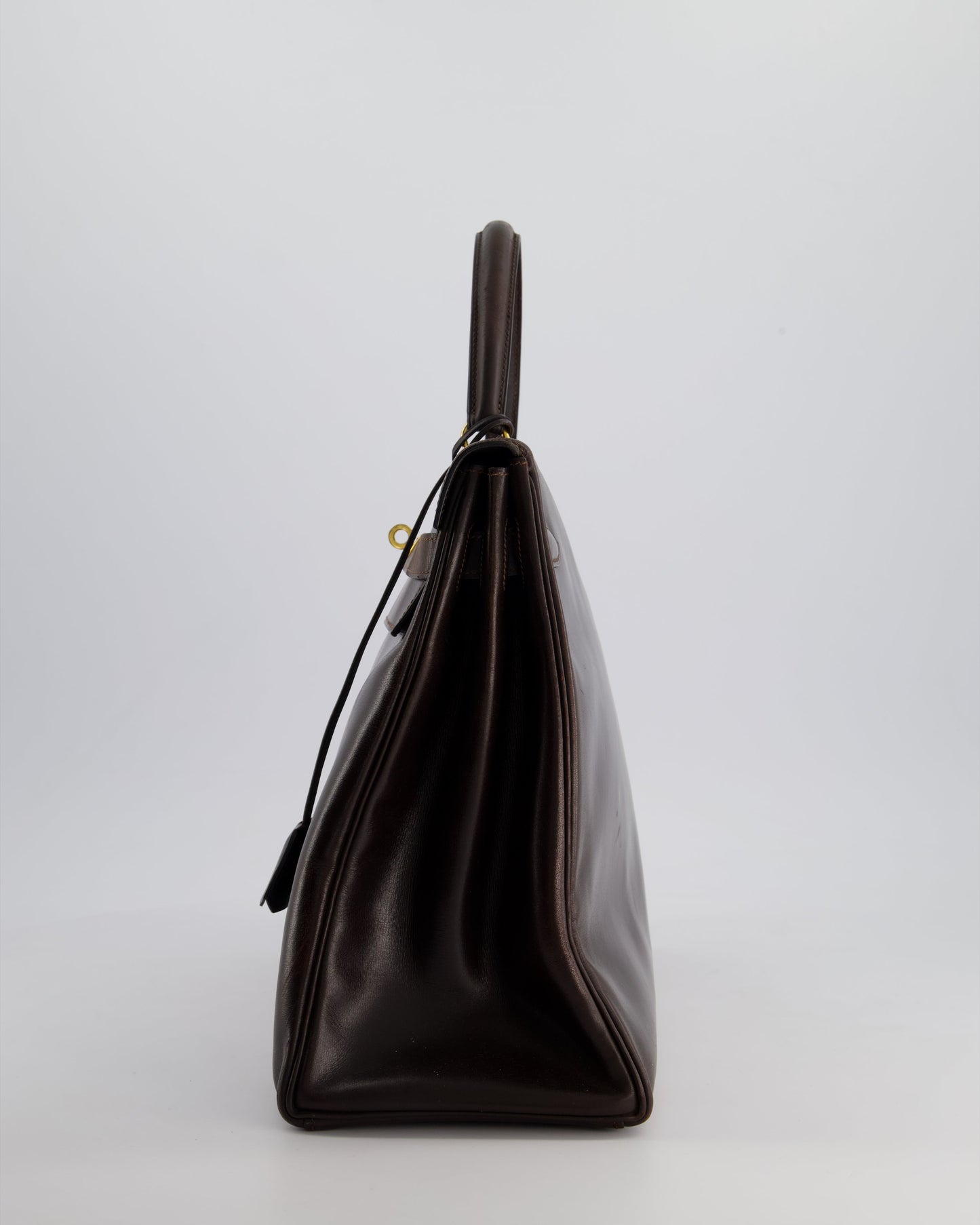 *FIRE PRICE* Hermès Kelly Retourne 35cm in Chocolate Box Leather with Gold Hardware