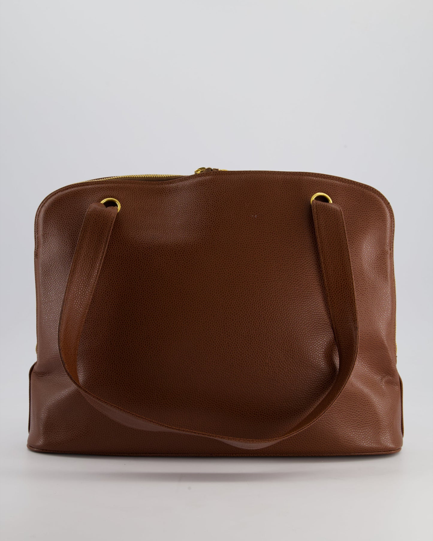 *FIRE PRICE* Chanel Brown Vintage Tote Shoulder Bag in Caviar Leather with Gold Hardware