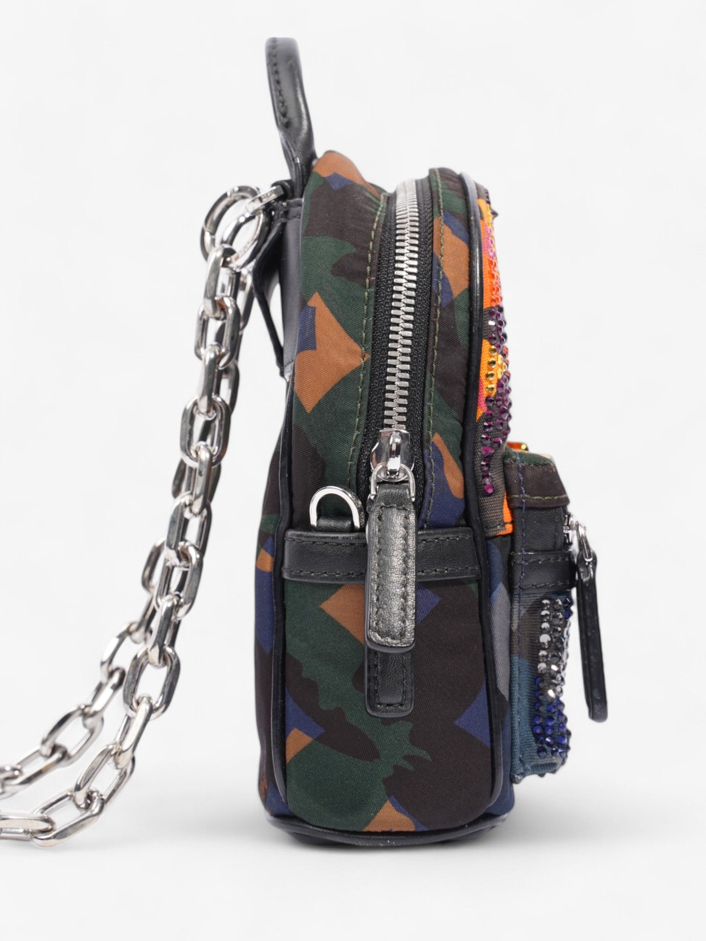 MCM Crystal Backpack Multicoloured / Black Canvas Mini