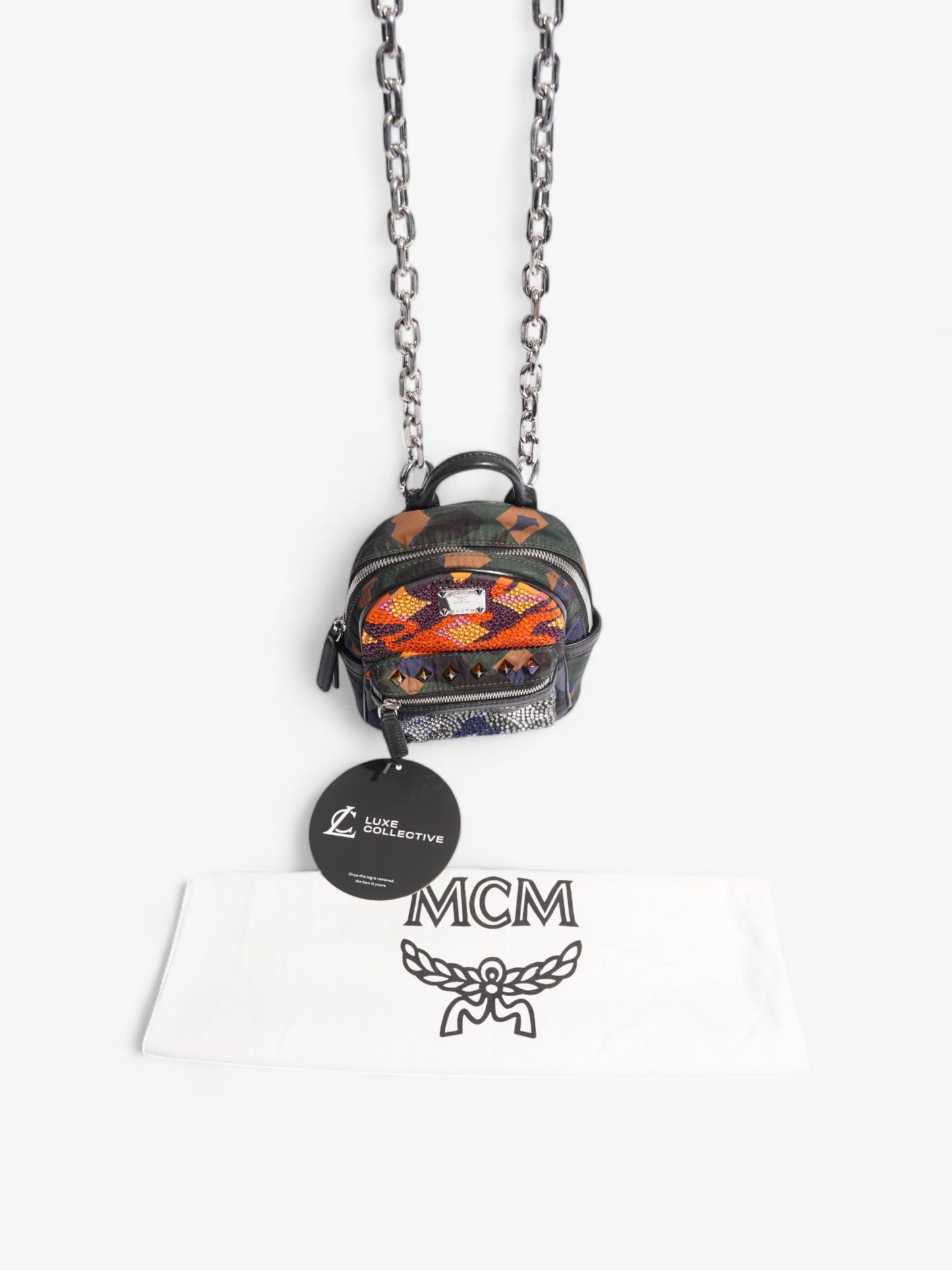 MCM Crystal Backpack Multicoloured / Black Canvas Mini