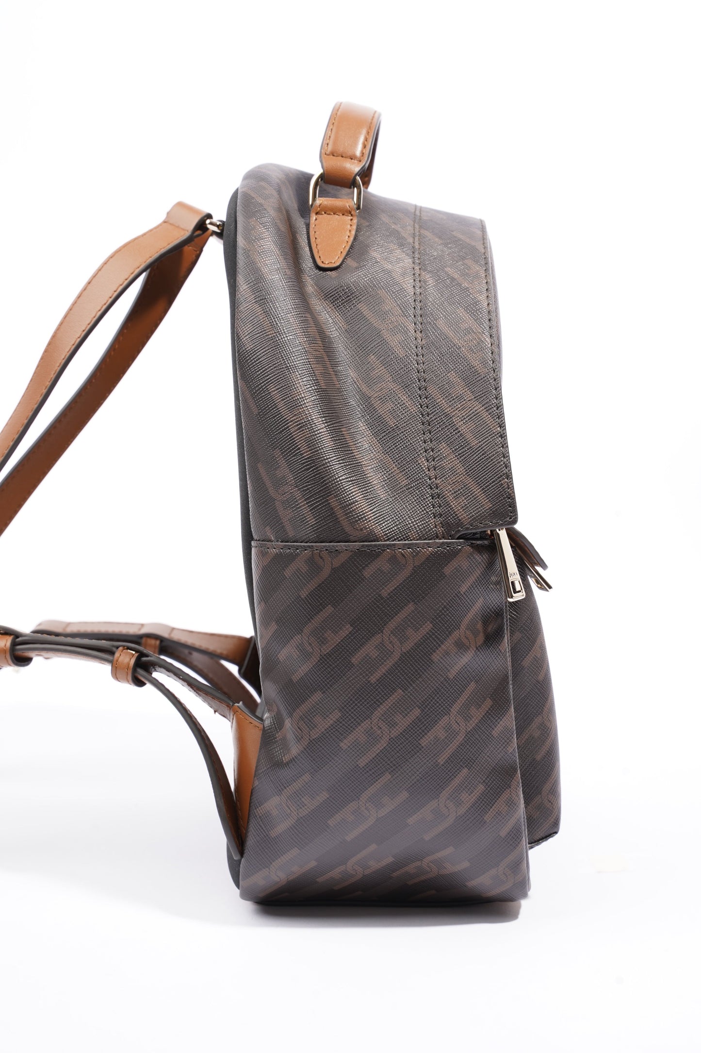 Furla Backpack Black / Brown Coated Canvas