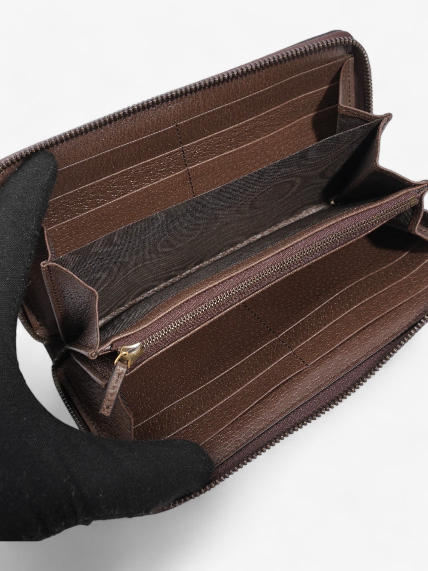 Gucci Diana Jumbo GG Wallet Camel / Ebony Canvas
