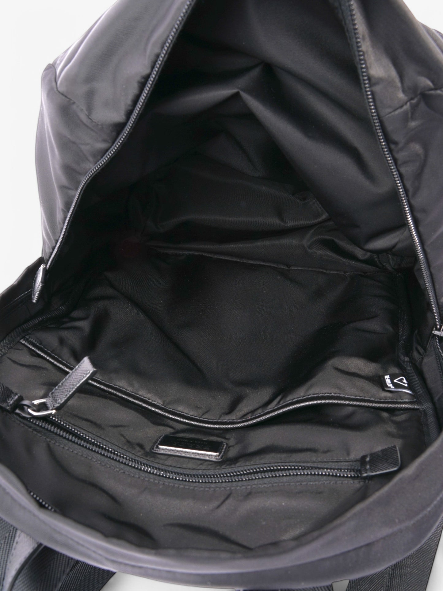 Prada Triangle Logo Backpack Black Re Nylon