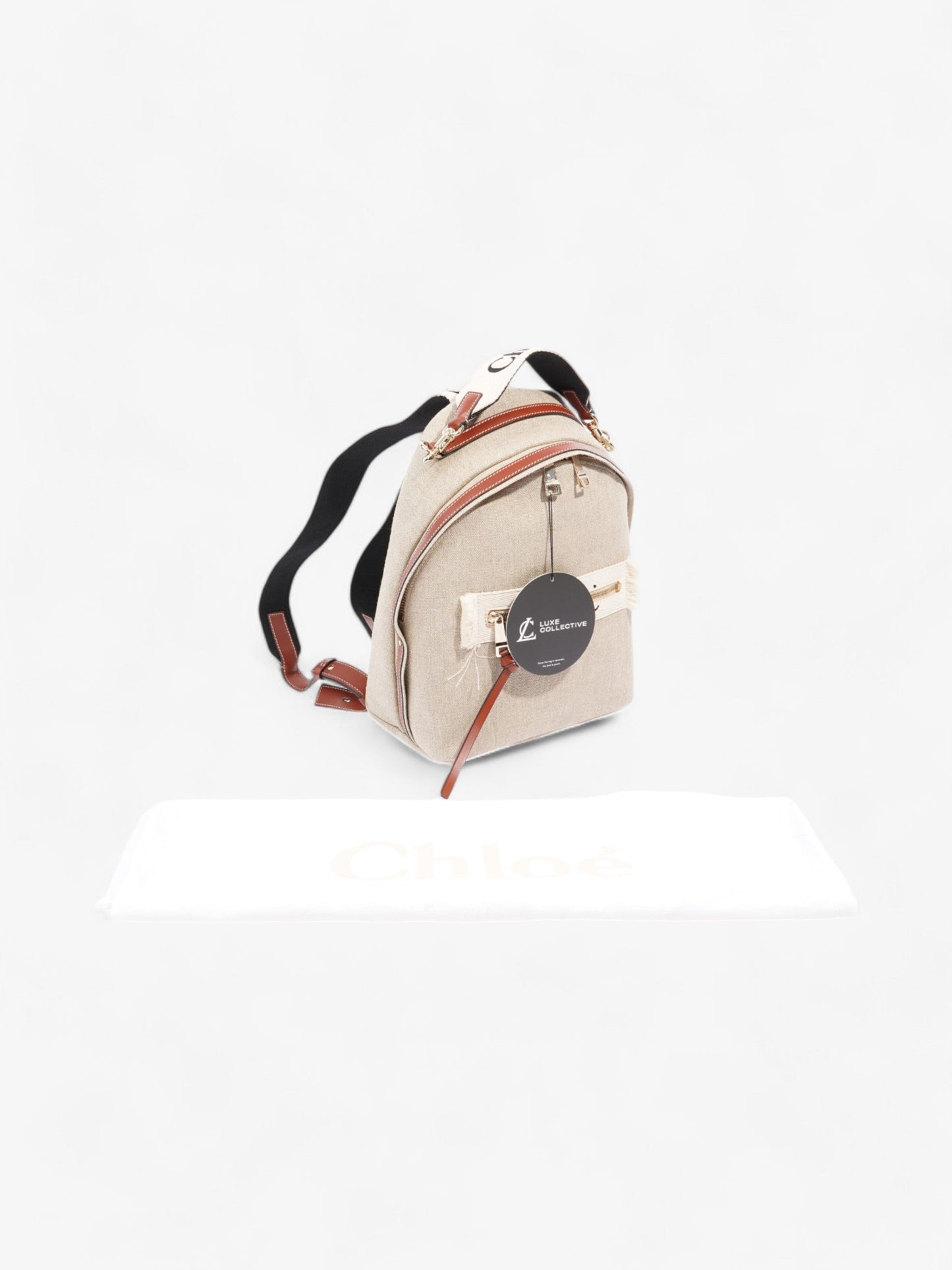 Chloe Woody Backpack Sepia Brown Cotton
