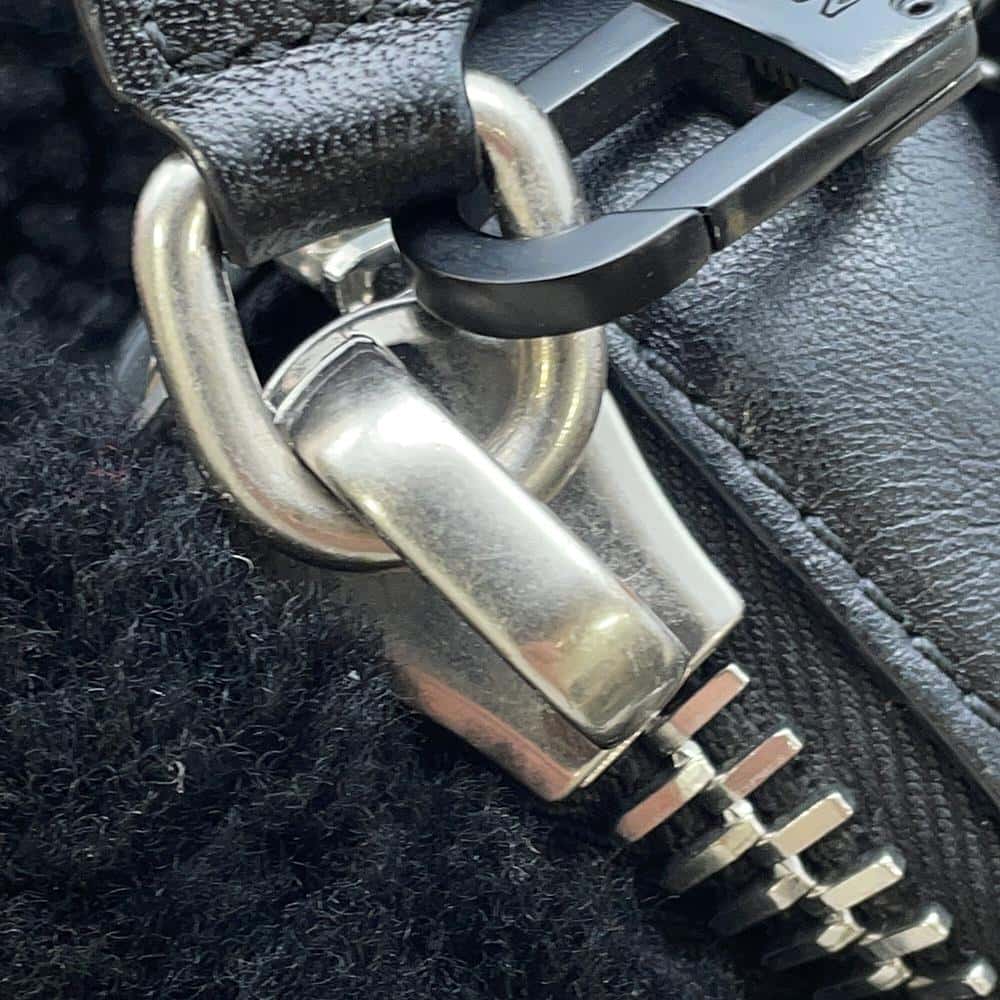 MCM Logo Backpack Black/White Mouton Leather
