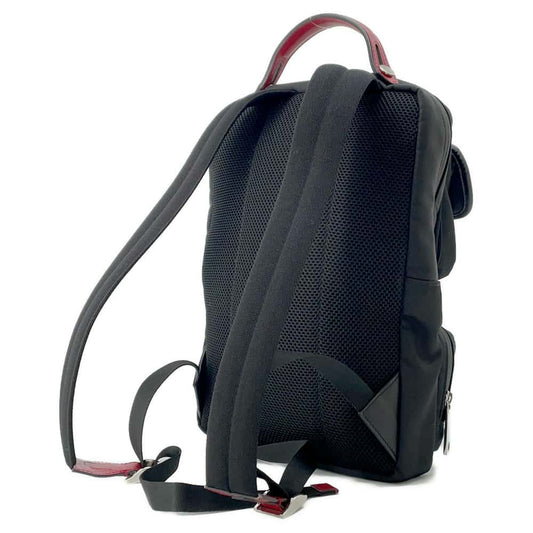 FENDI Zucca Pattern Backpack Black7VZ047 Leather Mesh