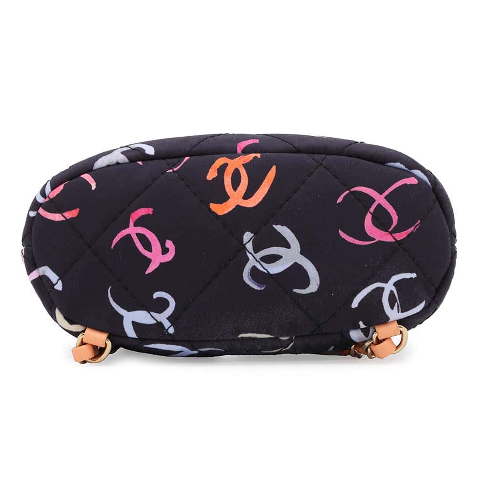 CHANEL CC Logo Backpack Navy/MulticolorAS4810 Printed Canvas Leather