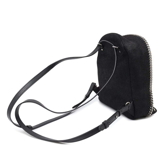 Stella McCartney Falabella Star Studded Zip Around Backpack Black468952 Polyester