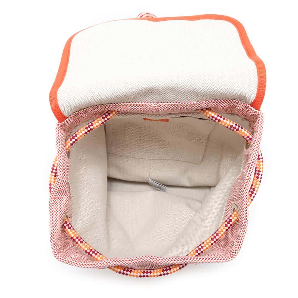 HERMES LES CABANES Backpack Orange / Framboise Cotton