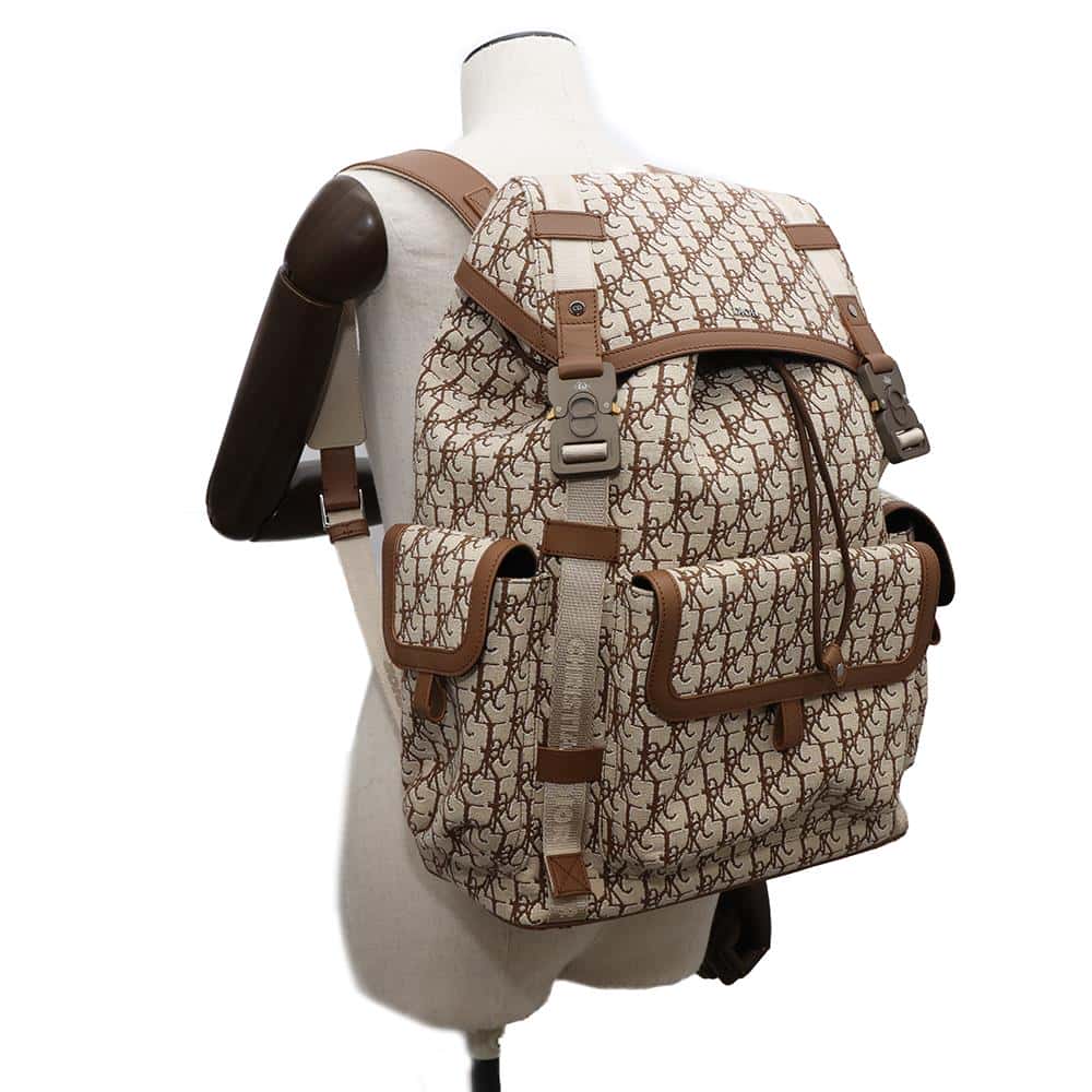 Dior Oblique Cactus Jack Travis Scott Hit The Road Backpack Beige/Brown1ESBA163JOD Jacquard Leather
