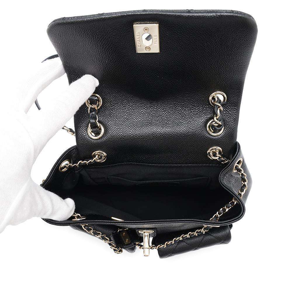 CHANEL Matelasse CC Logo Backpack BlackAS3787 Caviar Leather Size Small
