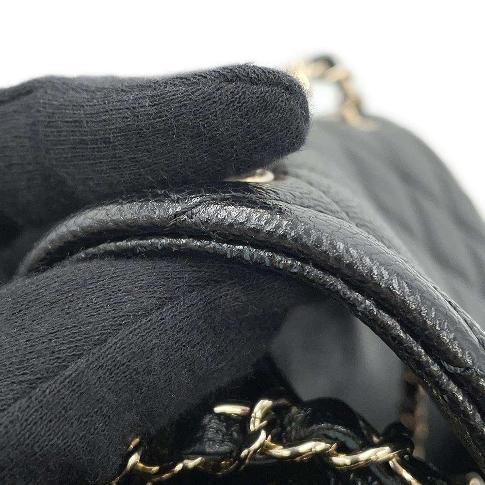 CHANEL Matelasse CC Logo Backpack BlackAS3787 Caviar Leather Size Small