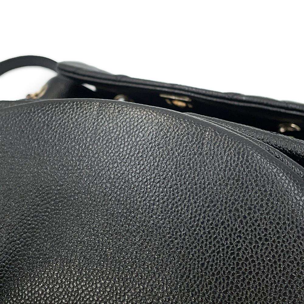 CHANEL Matelasse CC Logo Backpack BlackAS3787 Caviar Leather Size Small