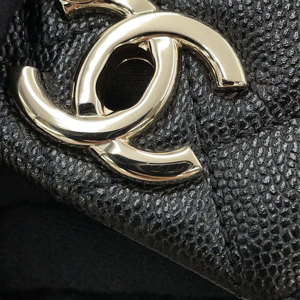 CHANEL Matelasse CC Logo Backpack BlackAS3787 Caviar Leather Size Small