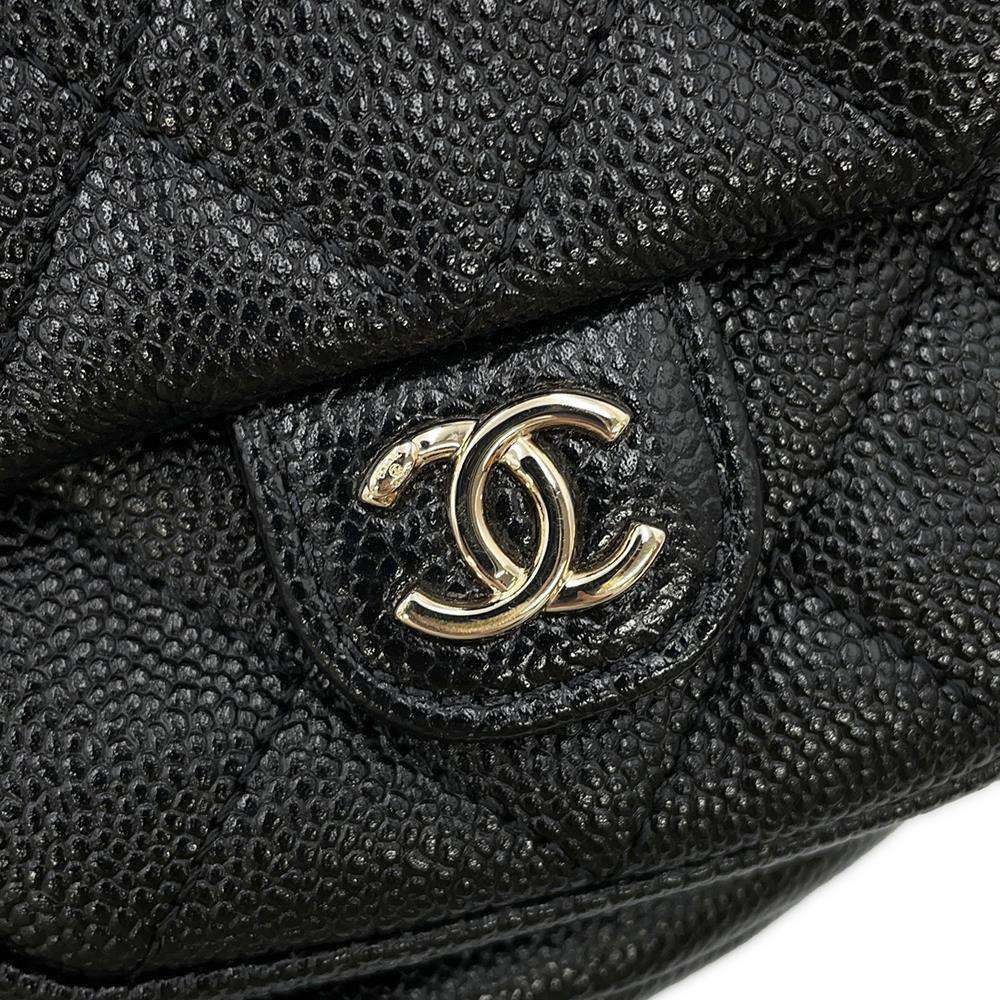 CHANEL Matelasse CC Logo Backpack BlackAS3787 Caviar Leather Size Small