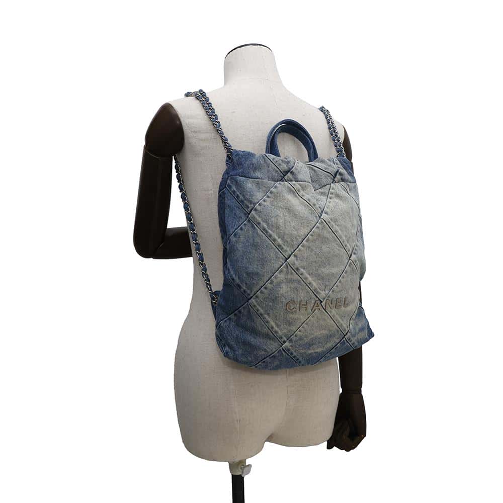 CHANEL CHANEL22 Backpack BlueAS3859 Denim