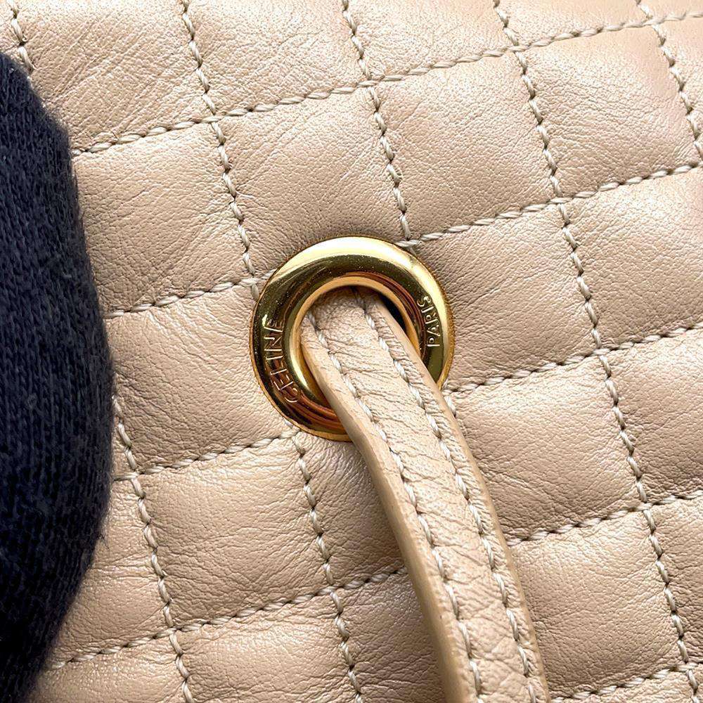CELINE CBag Charm Backpack Beige188373 Leather Size Small