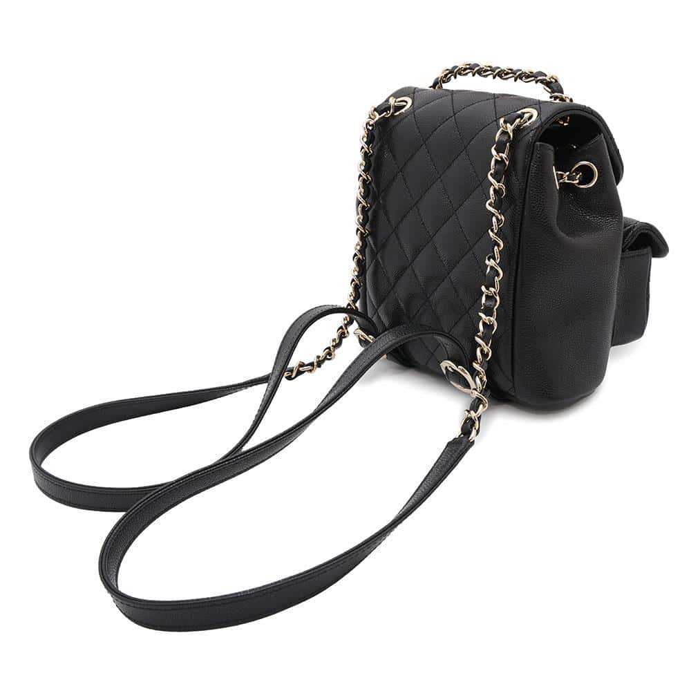 CHANEL Matelasse CC Logo Backpack BlackAS3787 Caviar Leather Size Caviar Leather