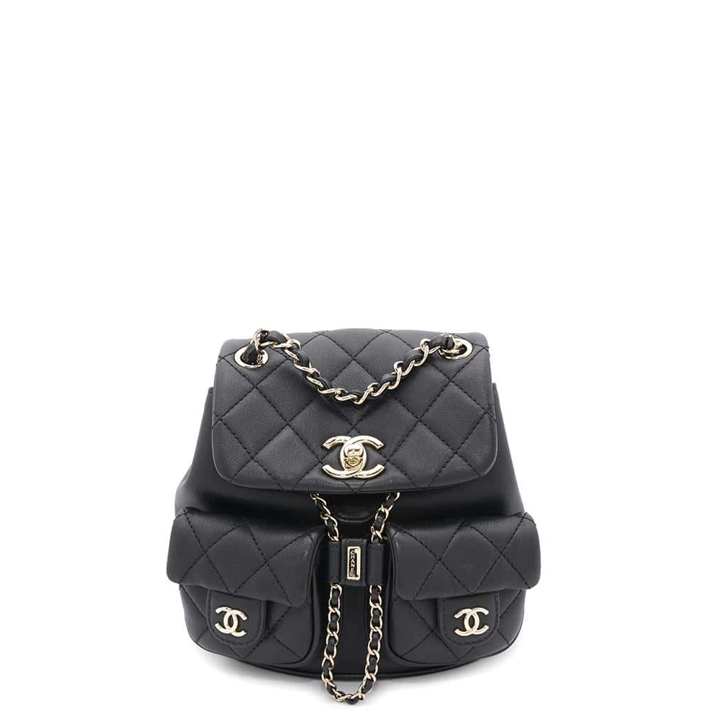 CHANEL Matelasse Backpack ChainShoulder BlackAS3787 Lambskin Size Small