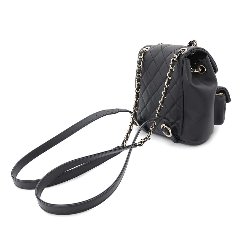 CHANEL Matelasse Backpack ChainShoulder BlackAS3787 Lambskin Size Small