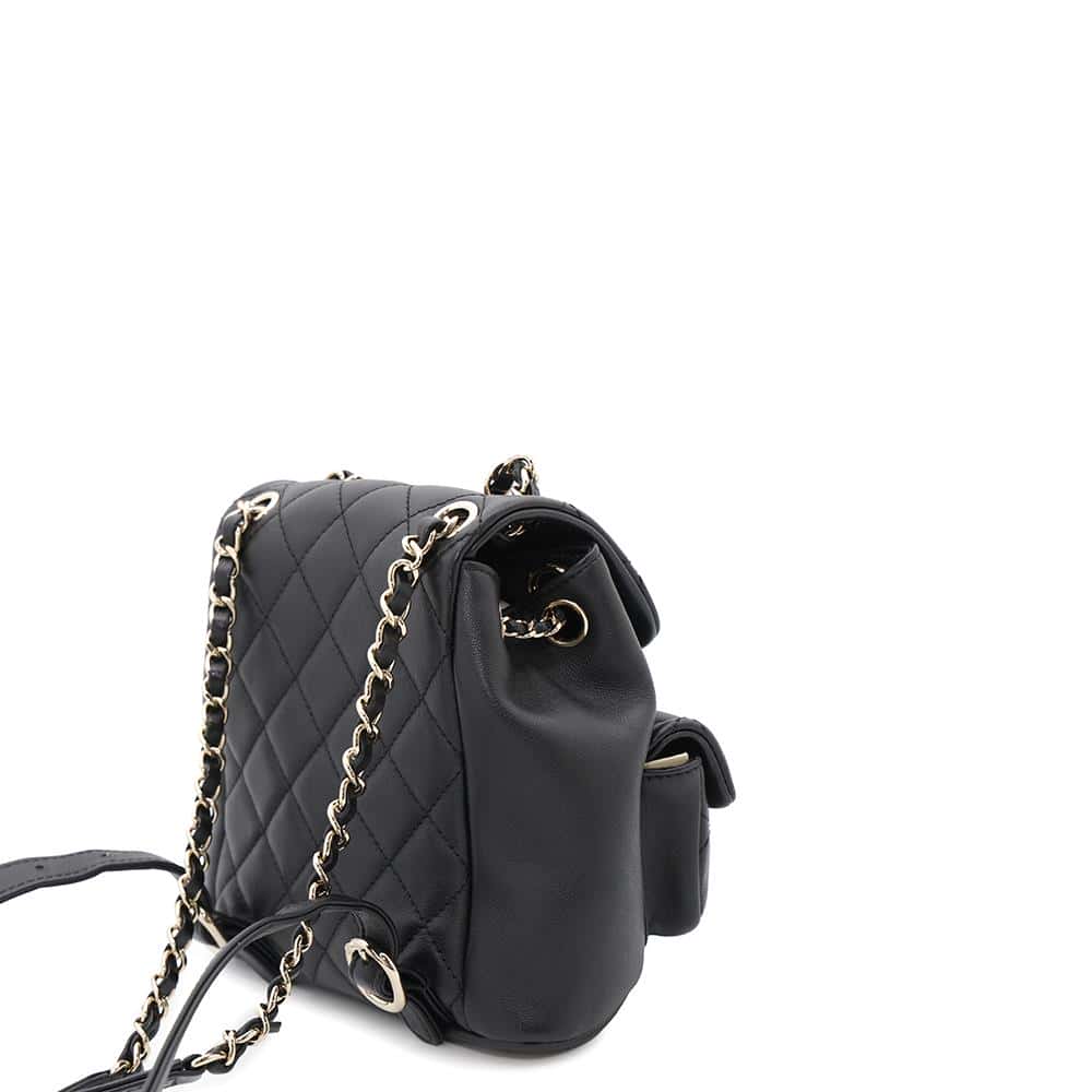 CHANEL Matelasse Backpack ChainShoulder BlackAS3787 Lambskin Size Small