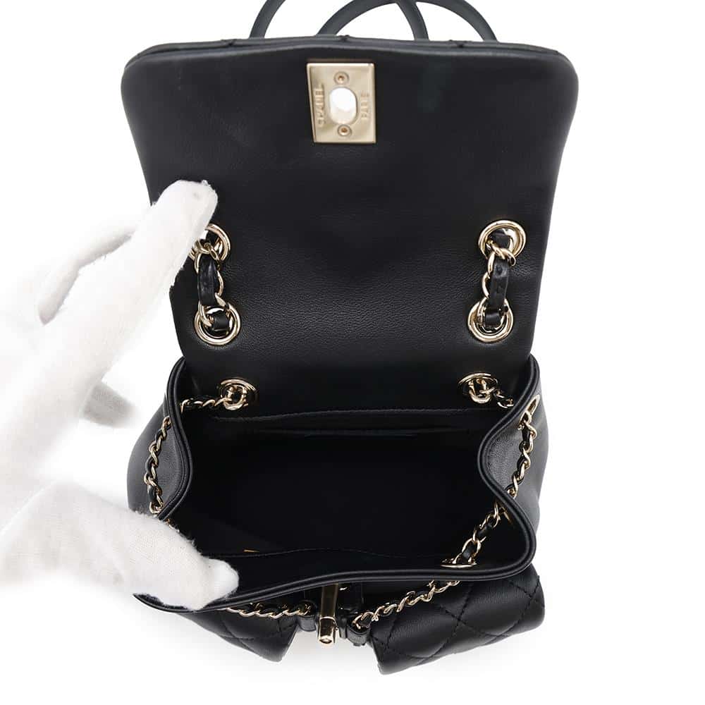 CHANEL Matelasse Backpack ChainShoulder BlackAS3787 Lambskin Size Small