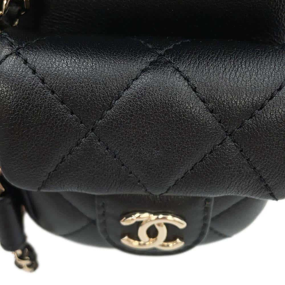 CHANEL Matelasse Backpack ChainShoulder BlackAS3787 Lambskin Size Small