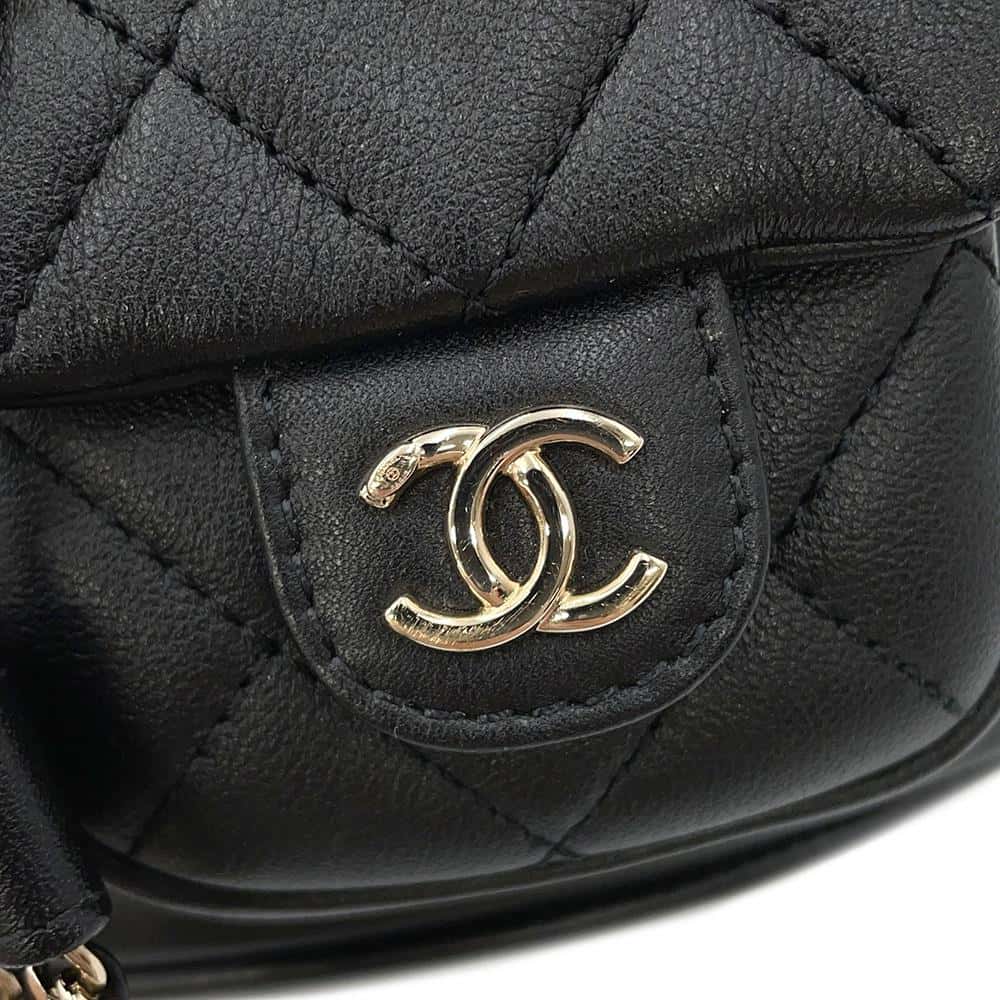 CHANEL Matelasse Backpack ChainShoulder BlackAS3787 Lambskin Size Small