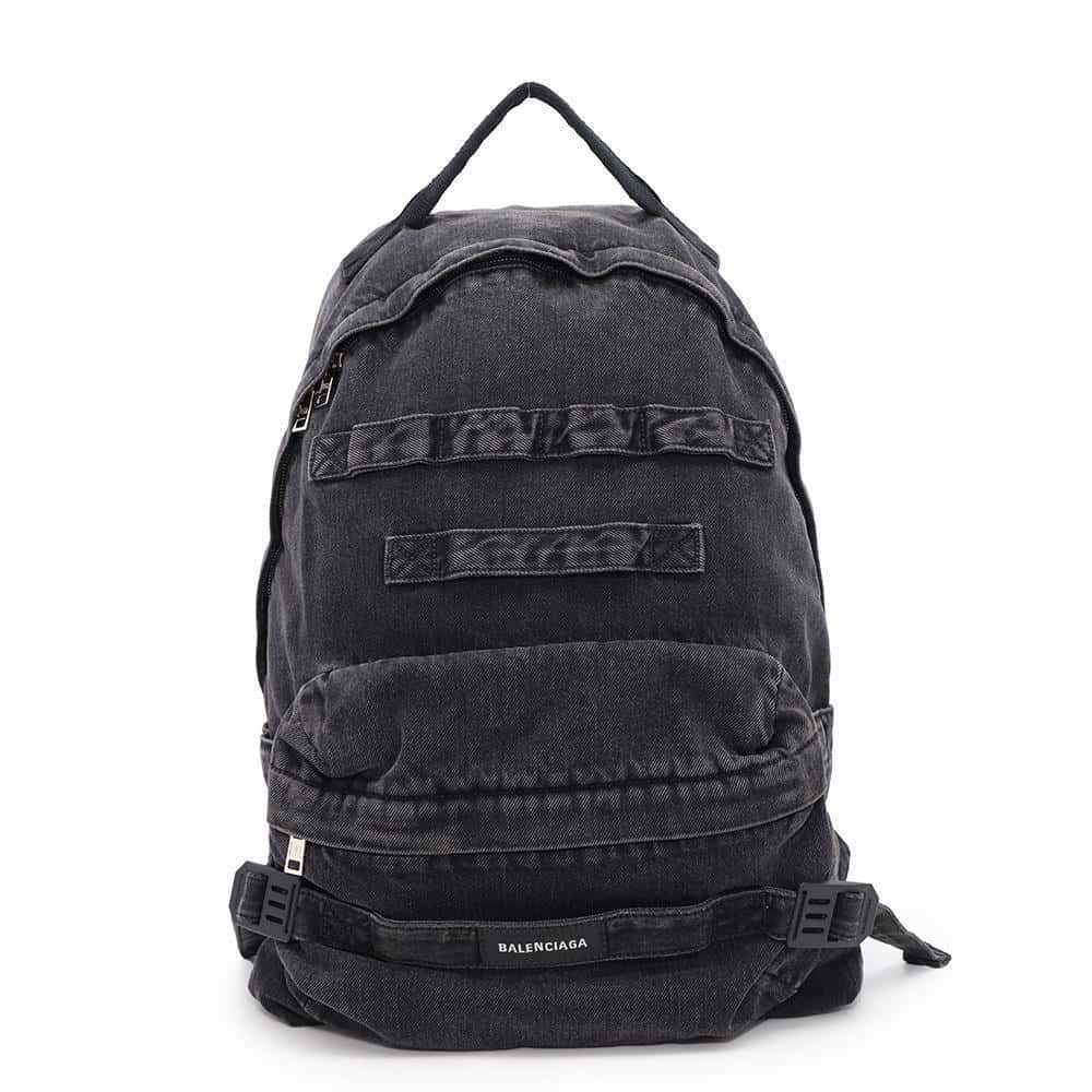 BALENCIAGA Army Backpack Black799113 Denim Size Medium