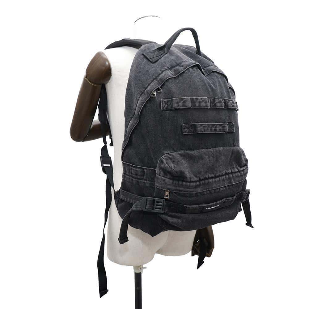 BALENCIAGA Army Backpack Black799113 Denim Size Medium