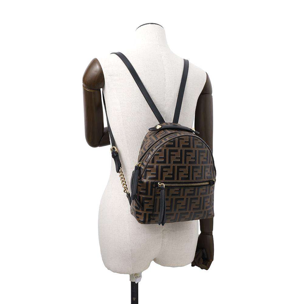 FENDI Zucca Backpack Brown8BZ038 Leather