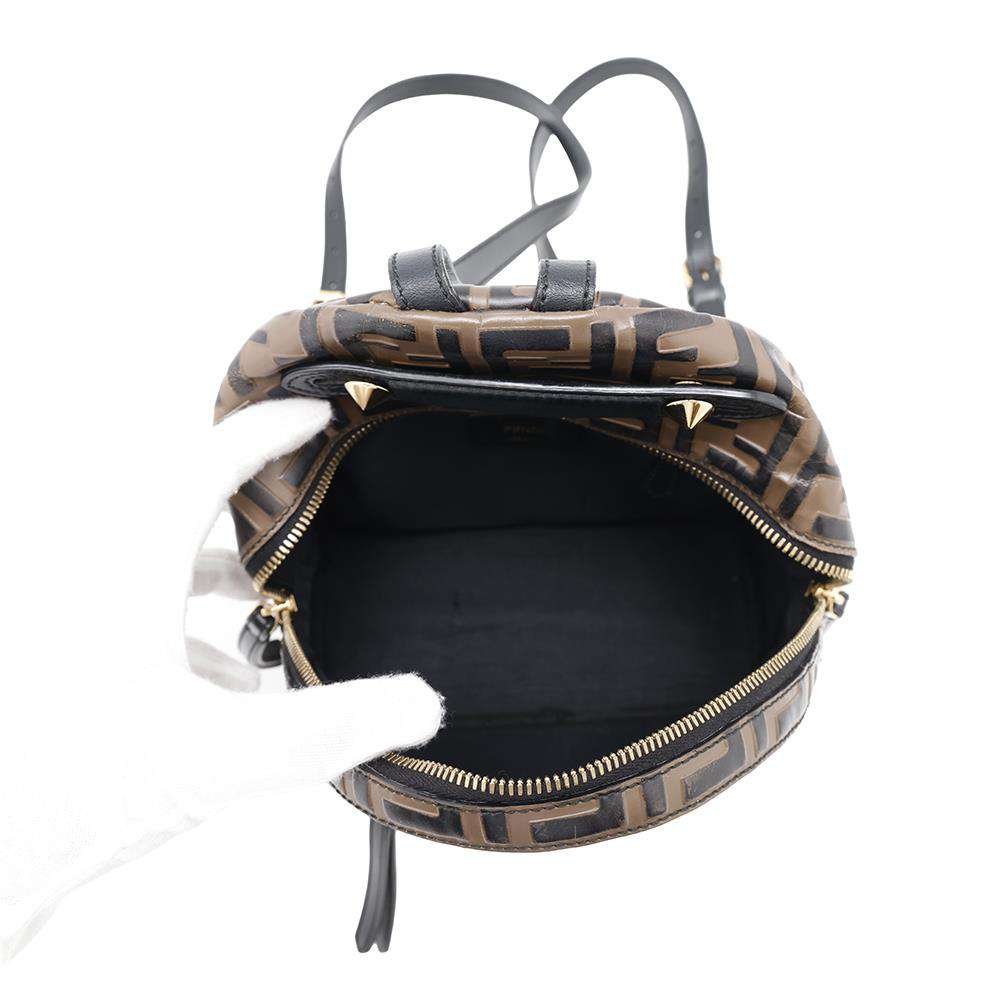 FENDI Zucca Backpack Brown8BZ038 Leather