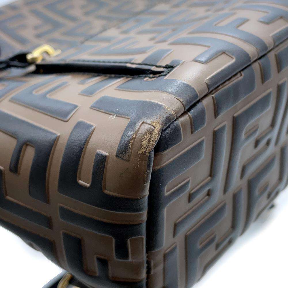 FENDI Zucca Backpack Brown8BZ038 Leather