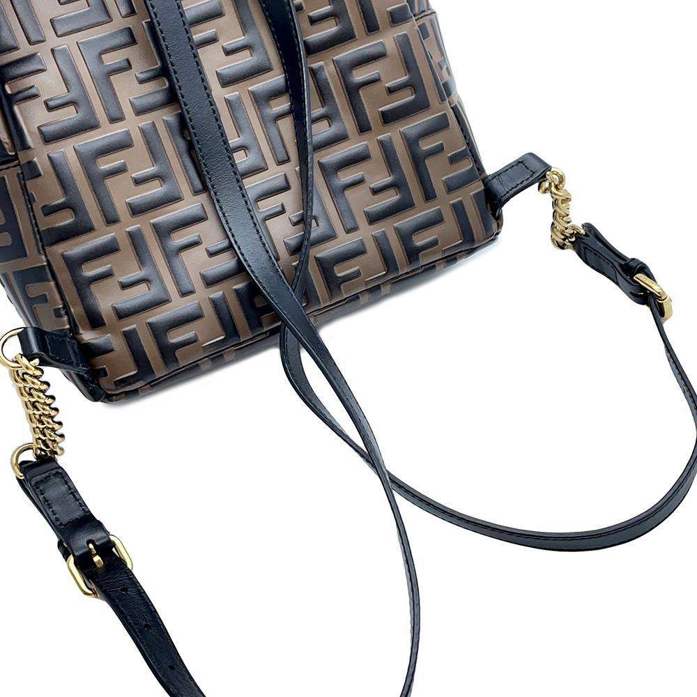 FENDI Zucca Backpack Brown8BZ038 Leather