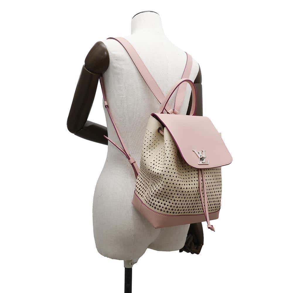 LOUIS VUITTON Lockme Backpack Pink/IvoryM54577 Calf Leather