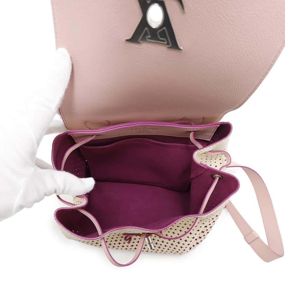 LOUIS VUITTON Lockme Backpack Pink/IvoryM54577 Calf Leather