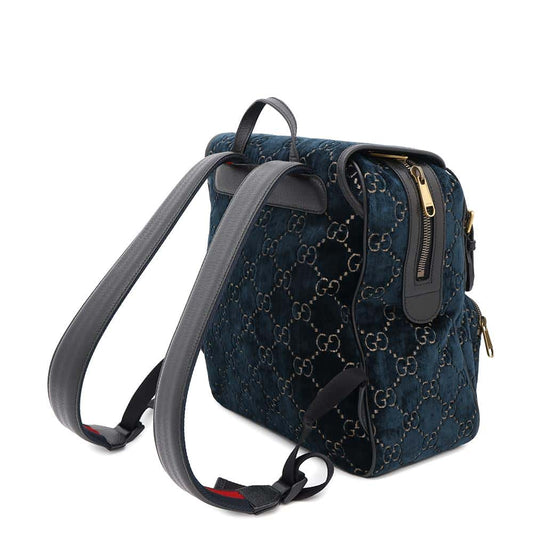 GUCCI GGVelvet Backpack Blue574942 Velvet Size Small