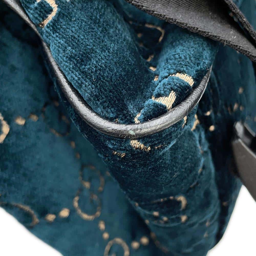 GUCCI GGVelvet Backpack Blue574942 Velvet Size Small