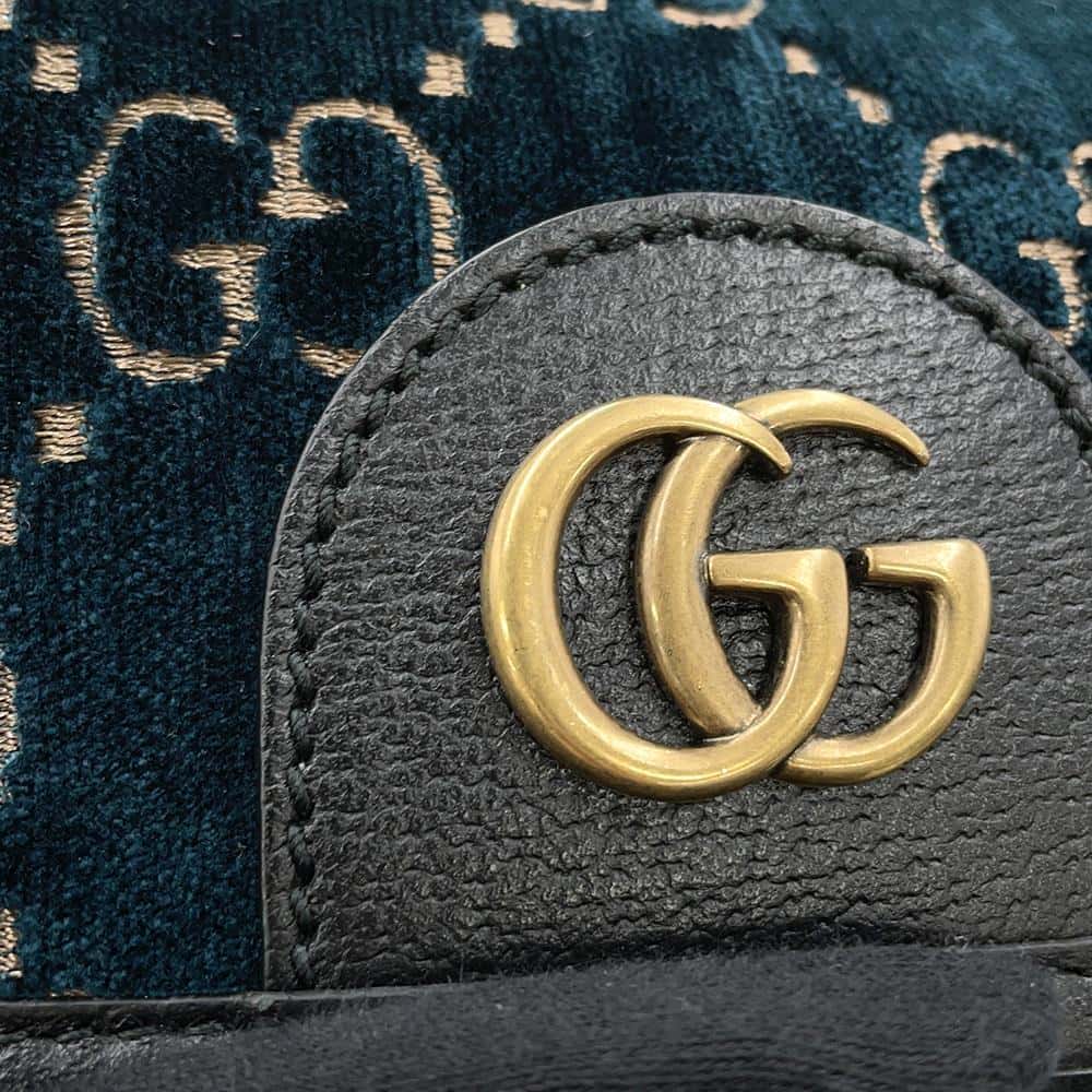 GUCCI GGVelvet Backpack Blue574942 Velvet Size Small