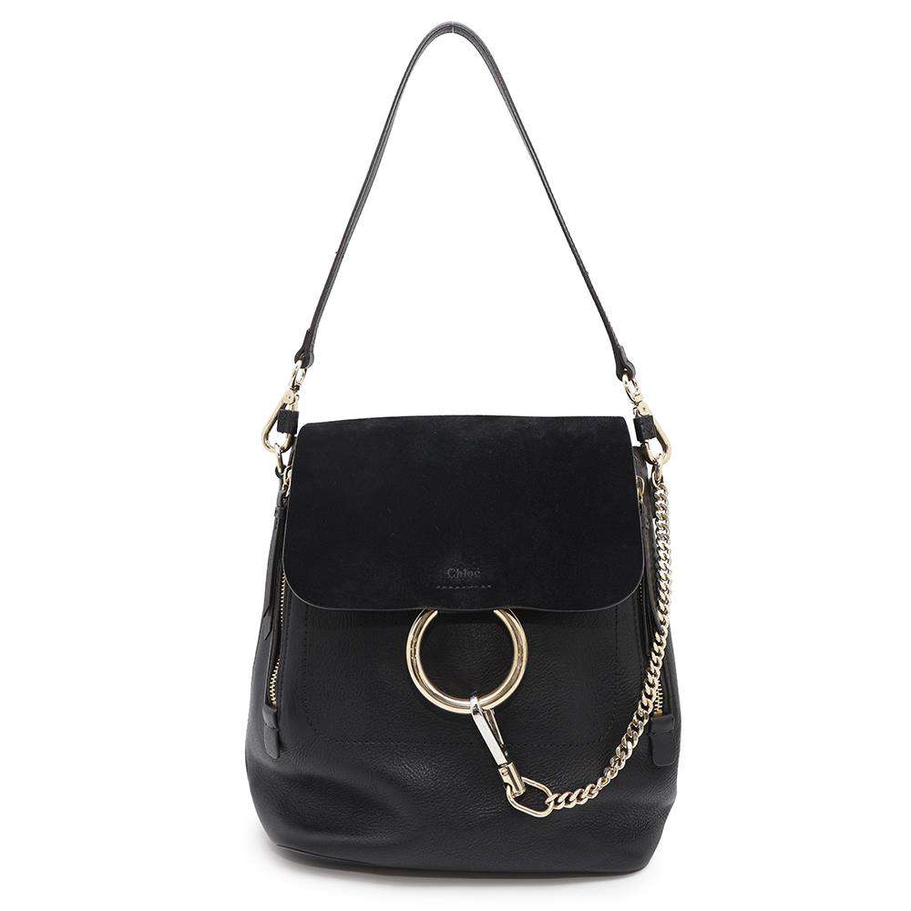 Chloe Faye Backpack Black3S1192-HEU Leather suede Size Small