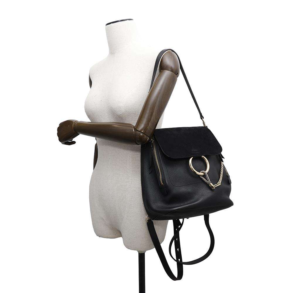 Chloe Faye Backpack Black3S1192-HEU Leather suede Size Small