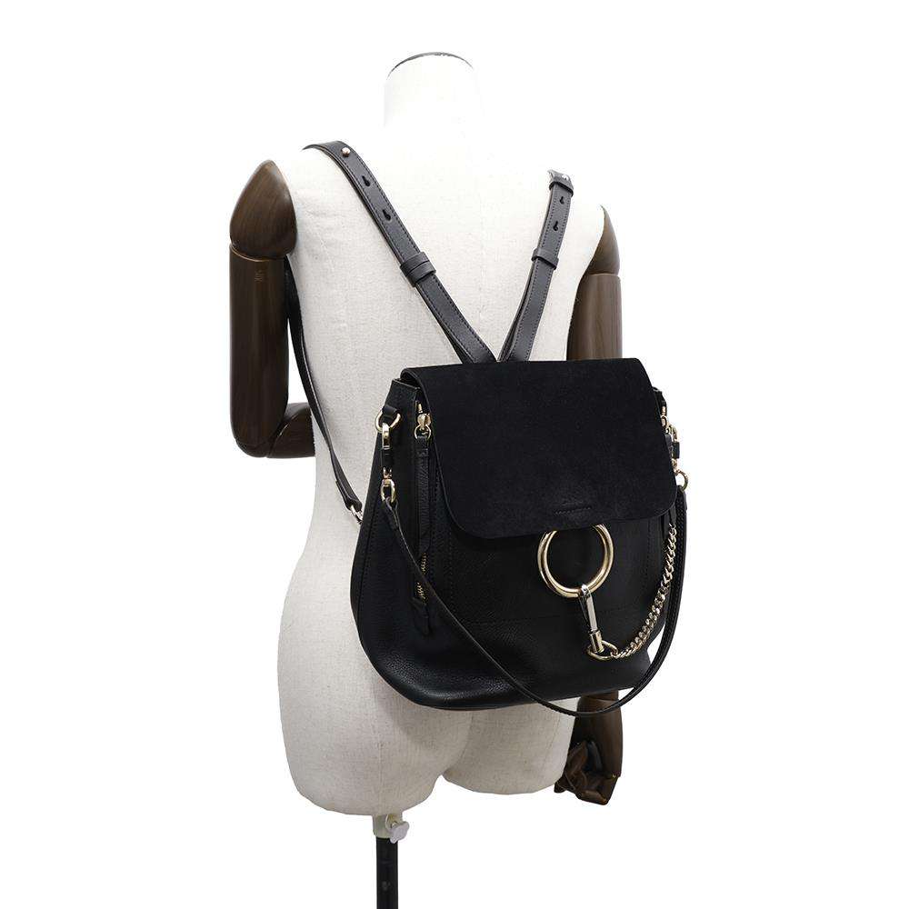 Chloe Faye Backpack Black3S1192-HEU Leather suede Size Small
