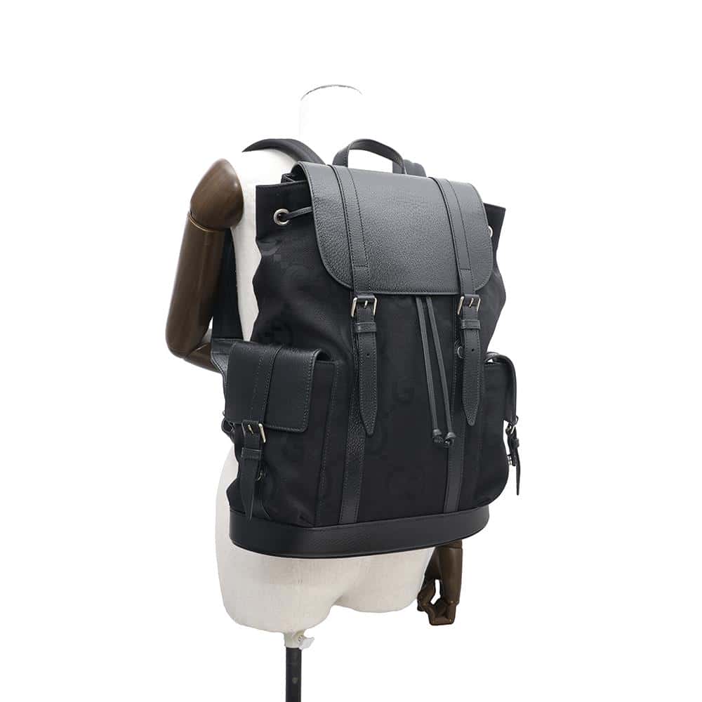 GUCCI Jumbo GG Backpack Black678829 Canvas Leather