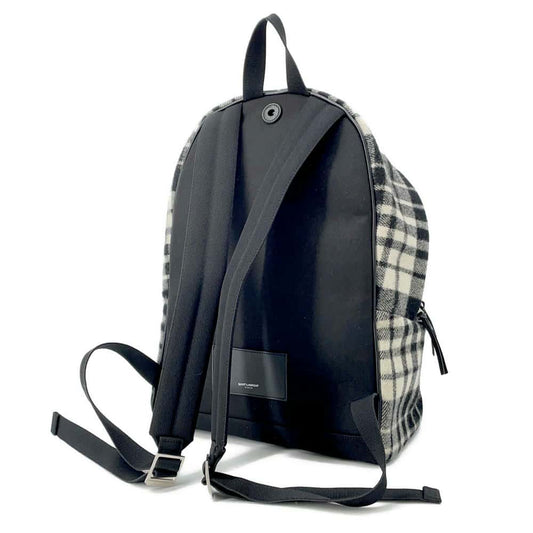 SAINT LAURENT PARIS City Backpack Black/White534967 Canvas