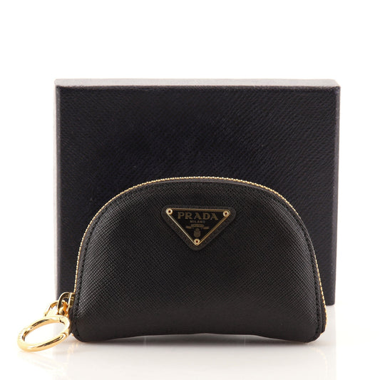 Foldable Zip Around Travel Pouch Saffiano Leather Mini