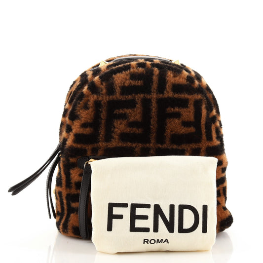 Zip Backpack Zucca Shearling Mini