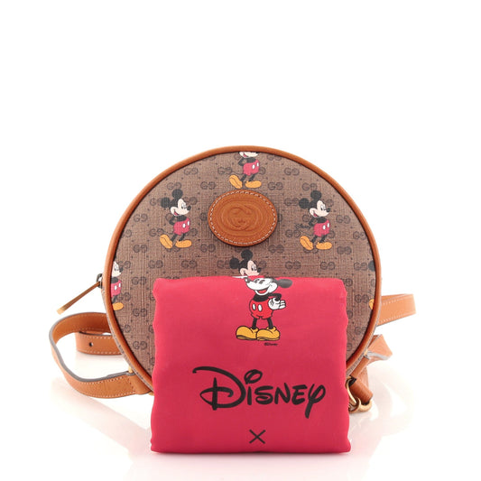 Disney Mickey Mouse Round Backpack Printed Mini GG Coated Canvas Mini