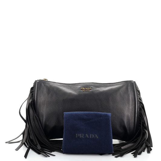 Fringe Clutch Cervo Leather Small